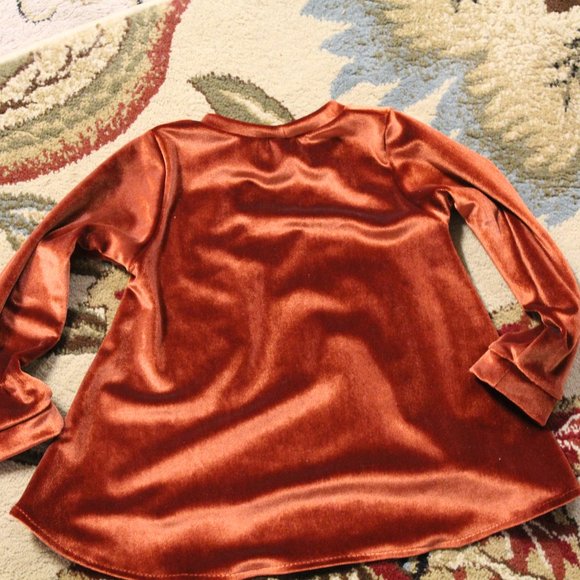 Rust colored velvet top - Picture 2 of 2
